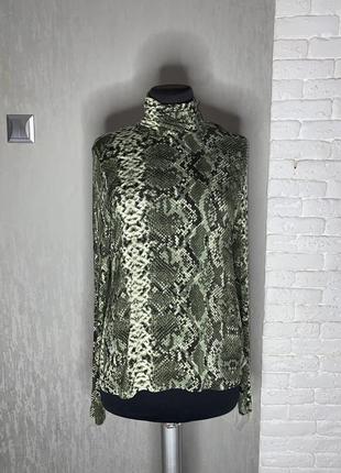Блуза кофта гольф водолазка у зміїний принт великого розміру h&m, xl