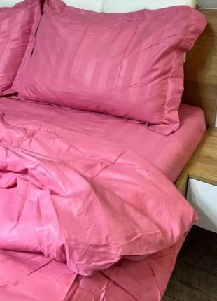 Турецкое постельное белье 4 сезона страйп сатин 230×250 одеялом