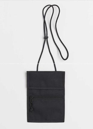Клатч сумка кошелек на шнурке черный h&m1 фото