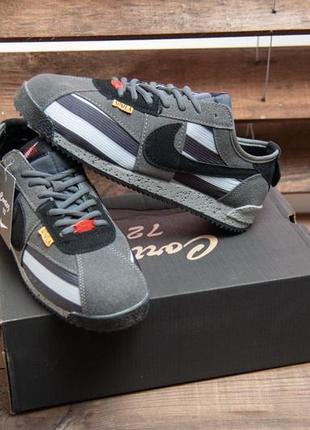 ✅мужские кроссовки nike cortex x unoion grey black