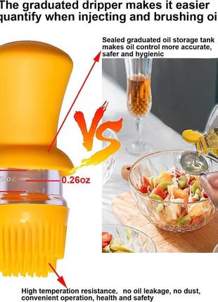 Диспенсер дозатор для масла уксуса соуса стеклянная бутылка с силиконовой щеткой 2в1 630 мл4 фото