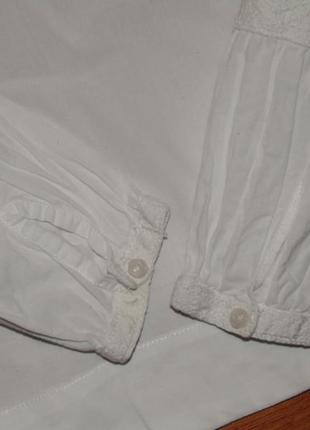 Красивая белая ажурная рубашка , блуза, 140, 9-10 лет2 фото