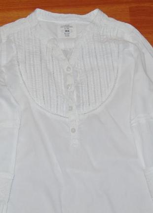 Красивая белая ажурная рубашка , блуза, 140, 9-10 лет3 фото