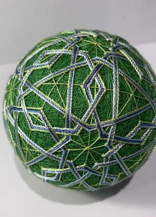 Шар темари, темари ручной работы, уникальный шар, шар с вышивкой3 фото