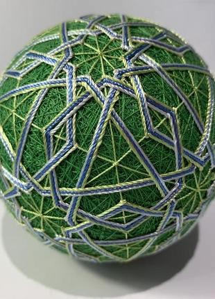 Шар темари, темари ручной работы, уникальный шар, шар с вышивкой4 фото