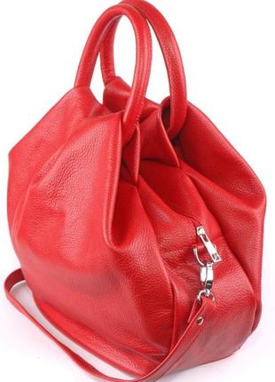 Цікава жіноча сумка з натуральної шкіри вишневий4 фото