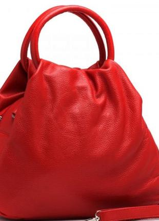 Цікава жіноча сумка з натуральної шкіри вишневий2 фото