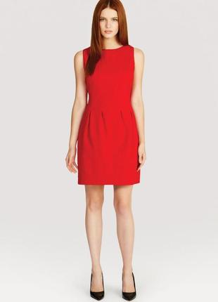 Шикарне червоне фактурне сукня-футляр з пояском coast