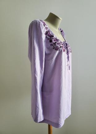 Шикарна брендова котонова блузка з вишивкою4 фото