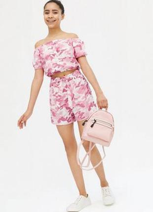 Розовый камуфляжный топ new look с открытыми плечами для девочки 14 лет, 164 см5 фото