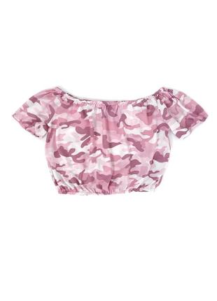Розовый камуфляжный топ new look с открытыми плечами для девочки 14 лет, 164 см6 фото