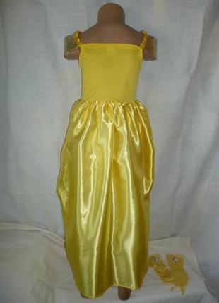 Желтое платье белль для девочки на 7-8 лет 5