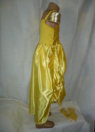 Желтое платье белль для девочки на 7-8 лет 2