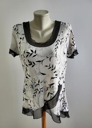 Шикарна брендова трикотажна шовкова блузка1 фото