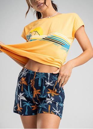 Комплект женский шорты и футболка пальма 114164 фото