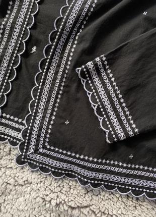 Коттоновая накидка с вышивкой блузка блузка вышиванка кардиган7 фото