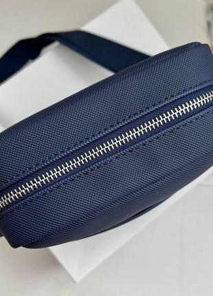 Барсетка lacoste синяя мужская сумка через плечо5 фото