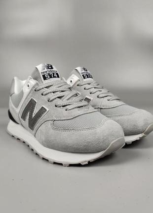 Стильные кожаные кроссовки new balance 574 белые — цена 1990 грн в