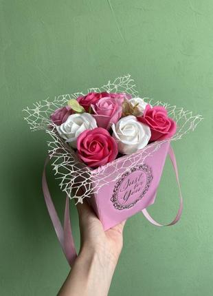 Букет з мила, мильні троянди, квіти з мила, рози мыльные, оригинальный подарок женщине, цветы мыло2 фото