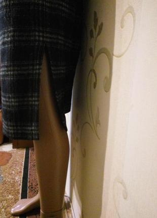 Красивая клетчатая юбка спідниця сбоку разрез3 фото