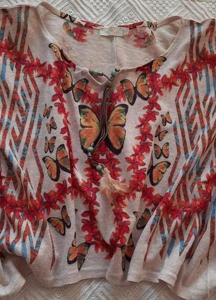 Блузка, блуза летняя с бабочками.6 фото
