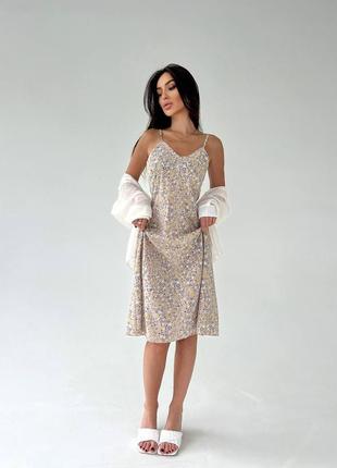 Женское летнее комплект легкое невесомое платье и шифоновая блуза качественный6 фото