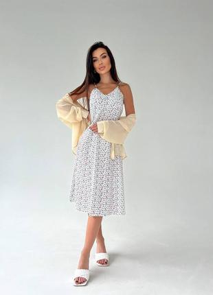 Женское летнее комплект легкое невесомое платье и шифоновая блуза качественный3 фото