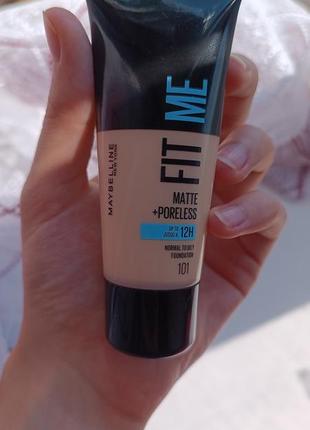 Тональный крем maybelline new york fit me matte + poreless foundation 101 true ivory, 30 мл