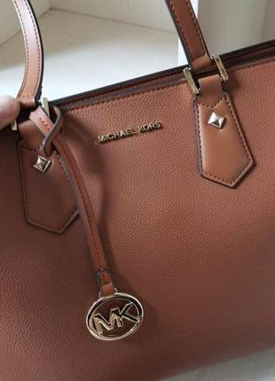 Женская сумка michael kors kimberly brown 3 в 1 коричневая / органайзер / клатч8 фото