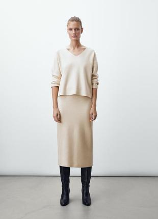Трикотажний костюм massimo dutti спідниця та светр