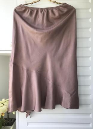 100% ацетат. легкая натуральная юбка на лето коричневая collection стиль y2k5 фото