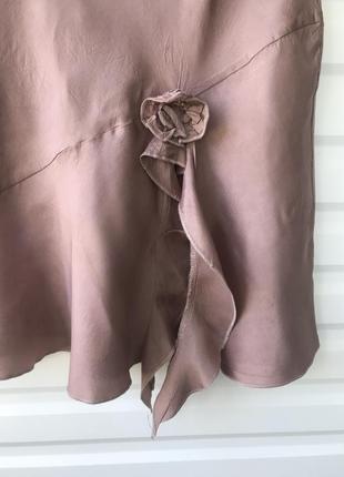 100% ацетат. легкая натуральная юбка на лето коричневая collection стиль y2k7 фото
