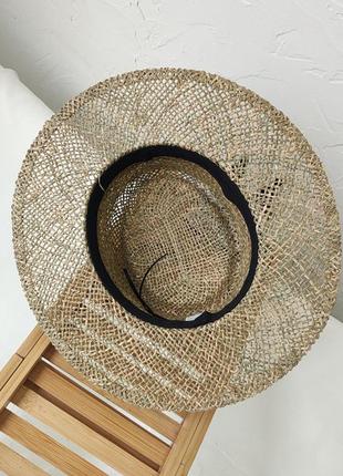 Капелюх солом'яний літній жіночий федора,, шляпа соломенная3 фото