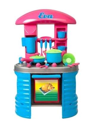 Кухня з посудом (синя) kinderway (kw-04-405)