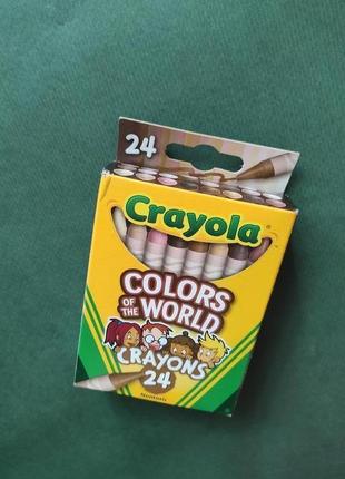 Набор 24шт. восковых карандашей,мелков crayola usa ,цвета нежные