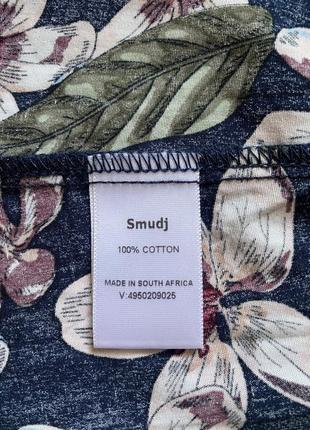 Натуральная юбка в цветочный принт, new vintage, расширенная, 100%коттон, в складку7 фото