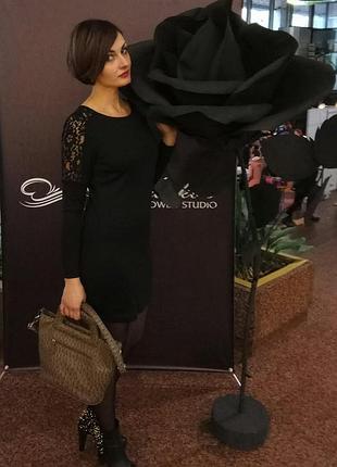 🖤маленьке чорне плаття сукня з мереживом на плечах s