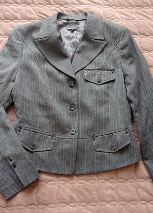 Стильный серый пиджак, официально деловая одежда3 фото