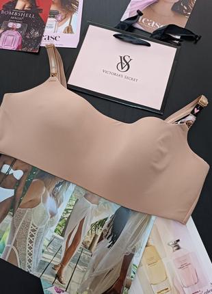 Ніжний безшоний бюстгальтер топ s л straight-neck lounge bra l оригінал victoria's secret виктория сикрет вікторія сікрет8 фото