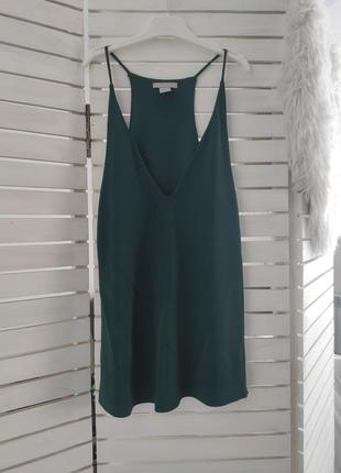 Майка зелена смарагдова на бретелях жіноча 44 s  / женская изумрудная