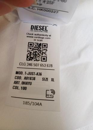 Нюанс! мужская футболка хлопок t-just -a36 t-shirt diesel италия оригинал5 фото