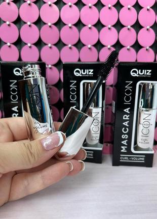 Туш для вій quiz cosmetics icon mascara «підкручування і об'єм» 9 гр