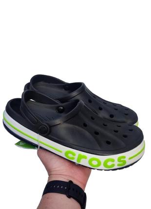 Брендовые мужские кроксы / качественные crocs в черном цвете на лето2 фото