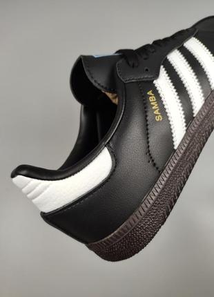Мужские кроссовки adidas samba black white gum7 фото