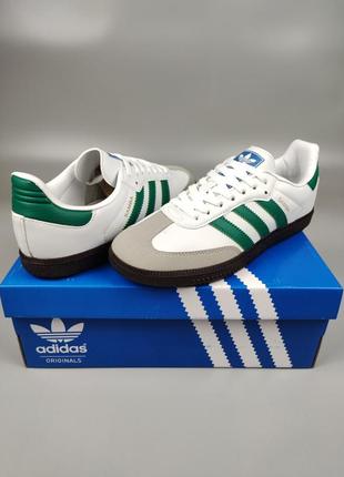 Кроссовки adidas samba footwear white green5 фото