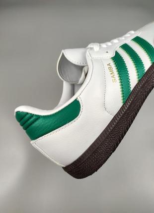 Кроссовки adidas samba footwear white green7 фото