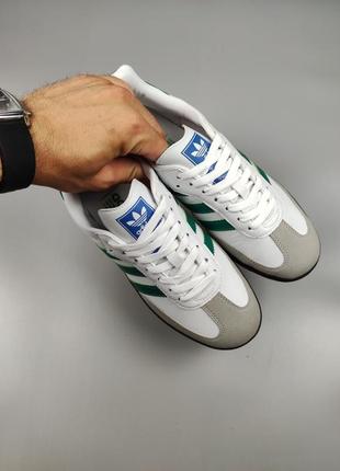 Кроссовки adidas samba footwear white green8 фото