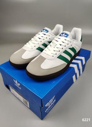 Кроссовки adidas samba footwear white green1 фото
