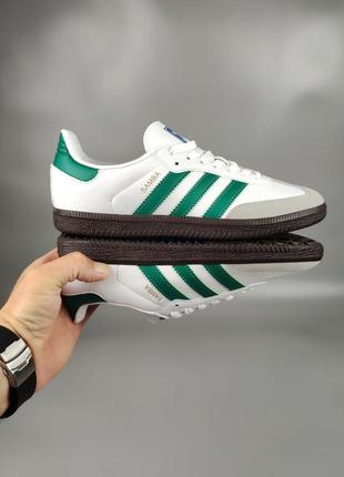 Кроссовки adidas samba footwear white green2 фото