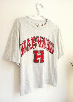 Футболка h&amp;m, топ h&amp;m, оверсайз футболка, футболка университетская, рубашка h&amp;m, бесшовный топ7 фото